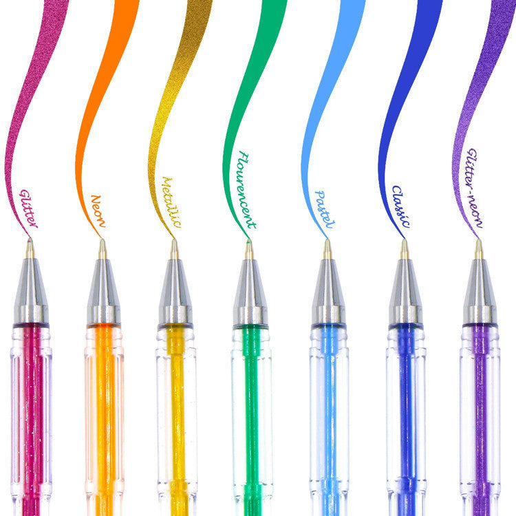 Color Gel Pen Watercolor Pen 100 Color Set Highlighter Pen - DropOnline.co