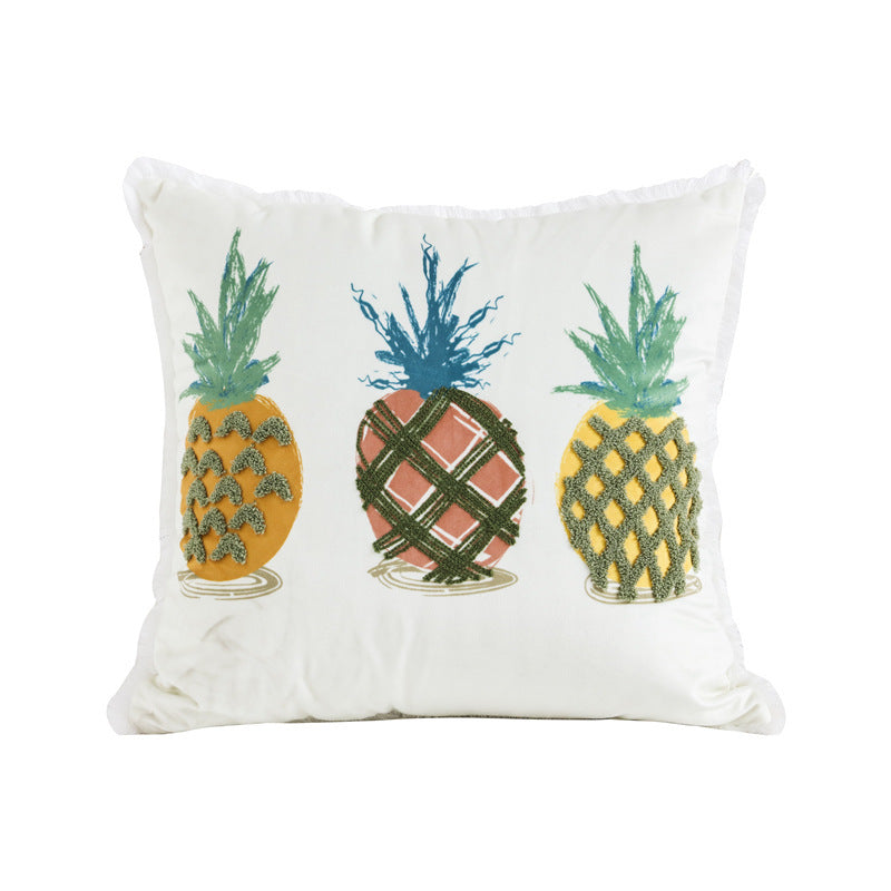 Velvet Embroidered Throw Pillow Printed Cushion Cover - DropOnline.co