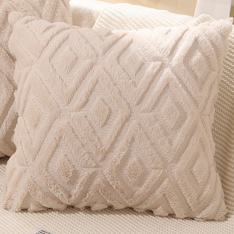 Modern Minimalist Diamond Plush Pillowcase Bed Head Cushion Cover - DropOnline.co