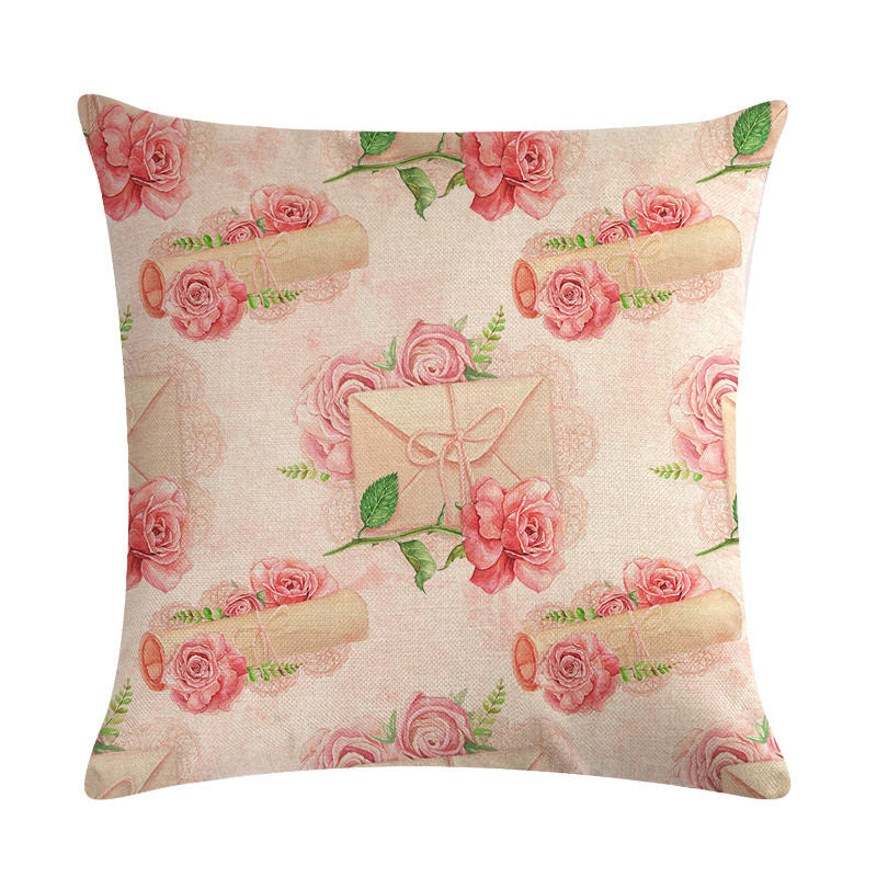 Floral Cushion Cover Cotton Linen Pillowcase - DropOnline.co