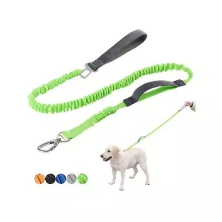 YT Pet Dog Explosion Proof Impact Leash, Heavy Duty Dog Leash With Padded Double Handle Car Seat Belts, 4-6 Feet Long - DropOnline.co
