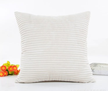 2.5 corn strips corduroy plush plain hug pillowcase cushion set without core - DropOnline.co