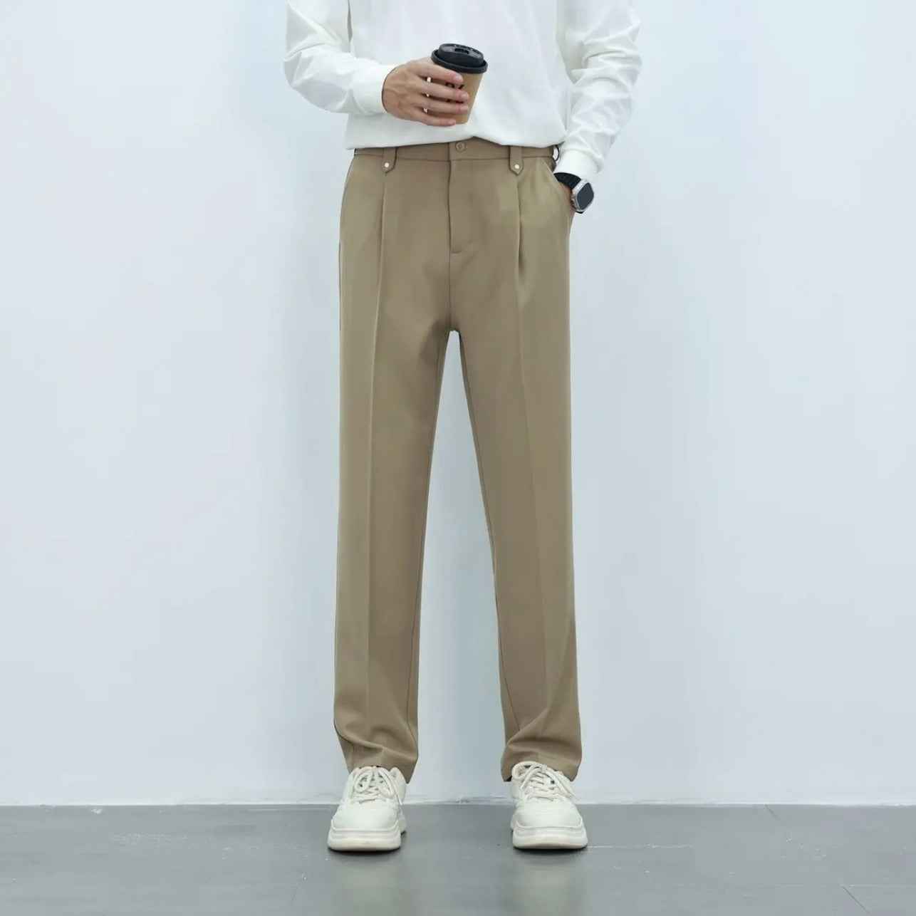 Men's Autumn Drape Loose Straight Wide Leg Trousers