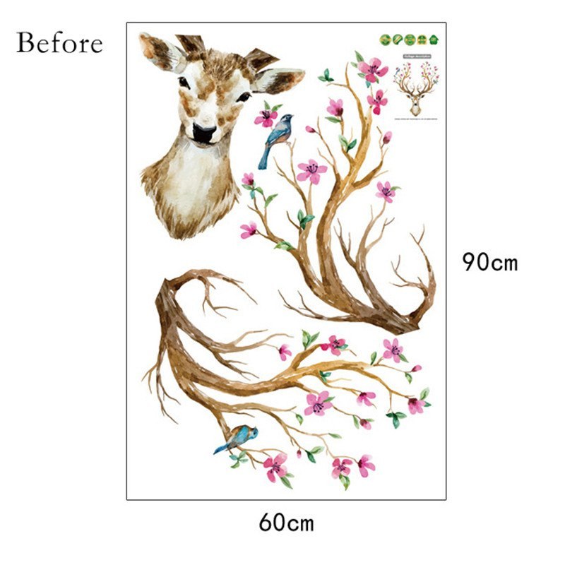 Sika Deer DIY Wall Stickers Wall Decor Art Decals For Kids Rooms Bedroom Living Room European Style Poster Unique Wall Sticker - DropOnline.co