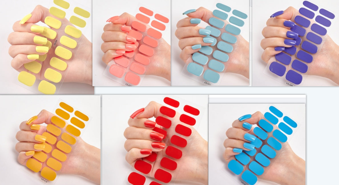 Pure Color 16 Nail Stickers - DropOnline.co