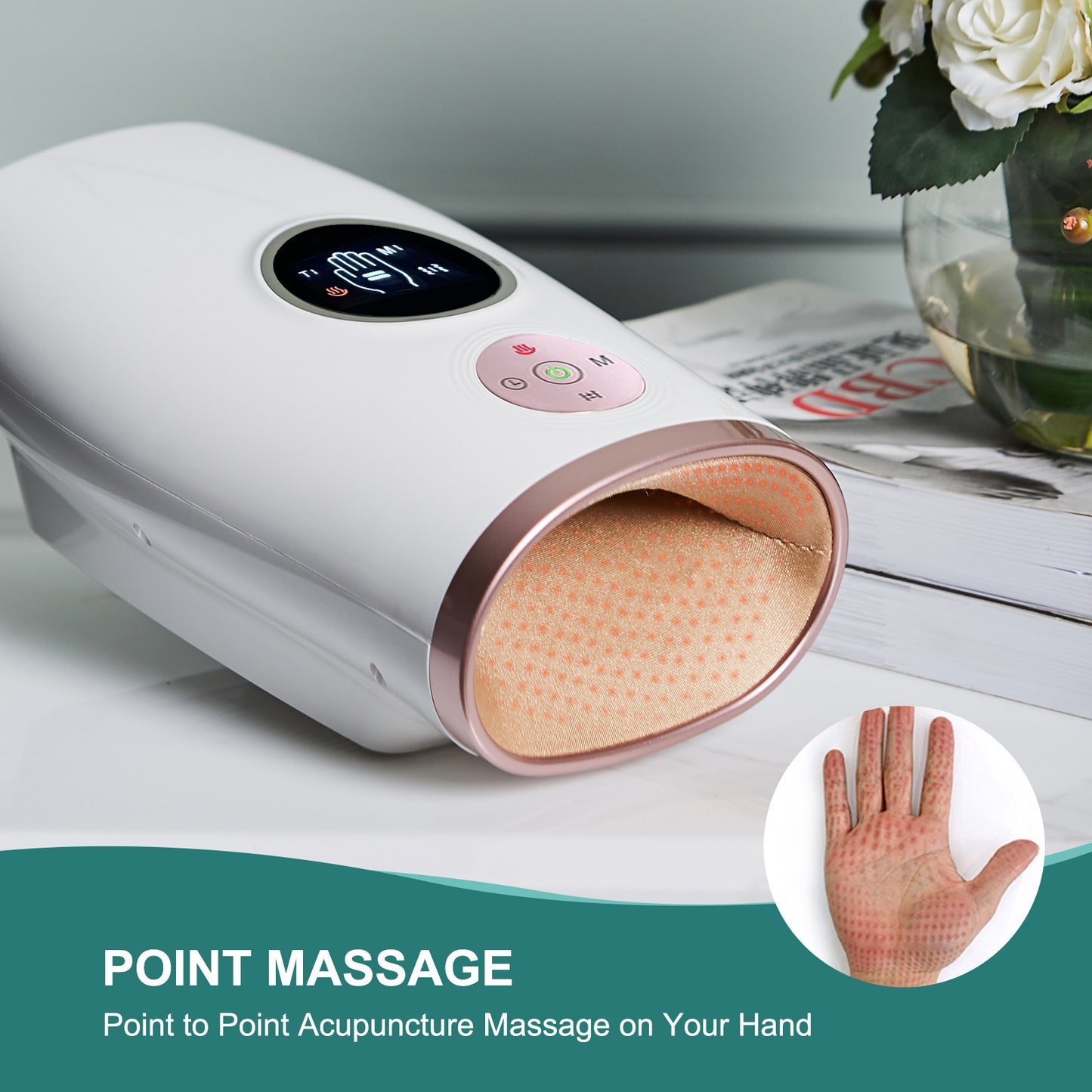 3-Speed Hand Massager With Heat, Air Compression & 30-Min Timer, Portable & Relaxing - DropOnline.co