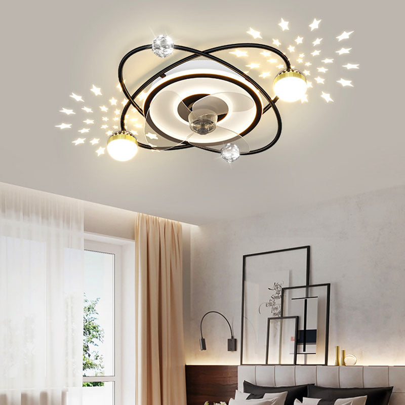 Nordic bedroom decor led lights for room Ceiling fan light lamp restaurant dining room Ceiling fans with lights remote control - DropOnline.co