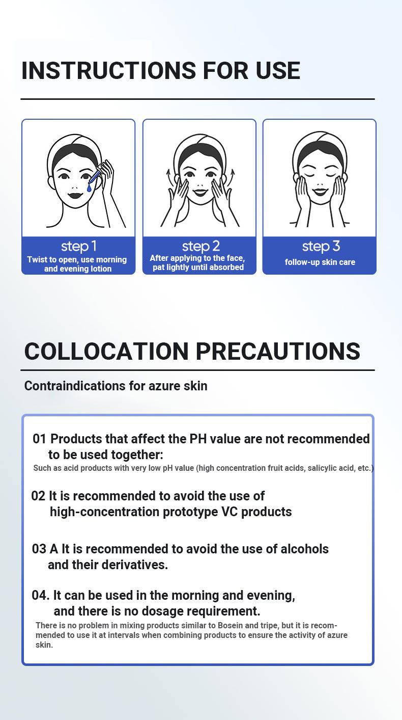 Blue Copper Peptide Essence, Rejuvenating, Moisturizing, Anti-wrinkle, Soothing And Repairing - DropOnline.co