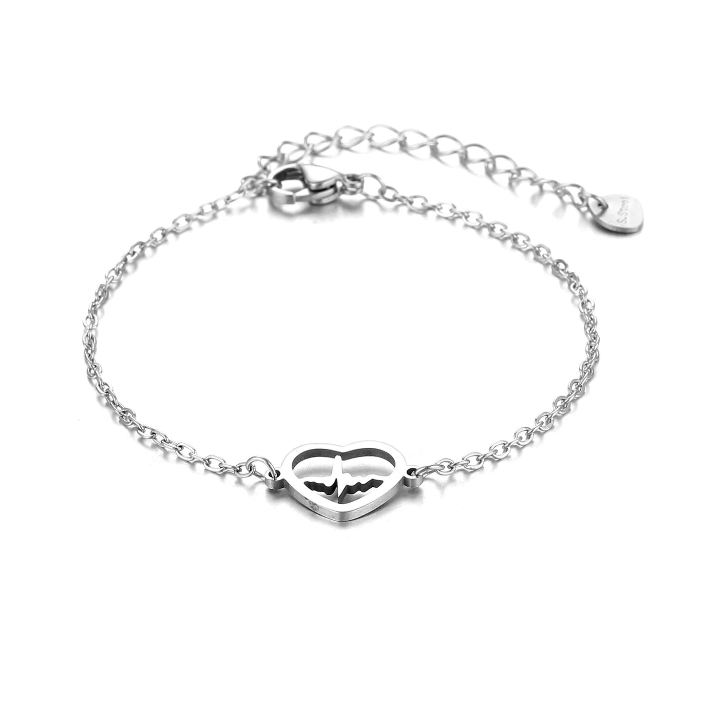 Women's Heart-shaped ECG Bracelet Versatile Hand Jewelry - DropOnline.co