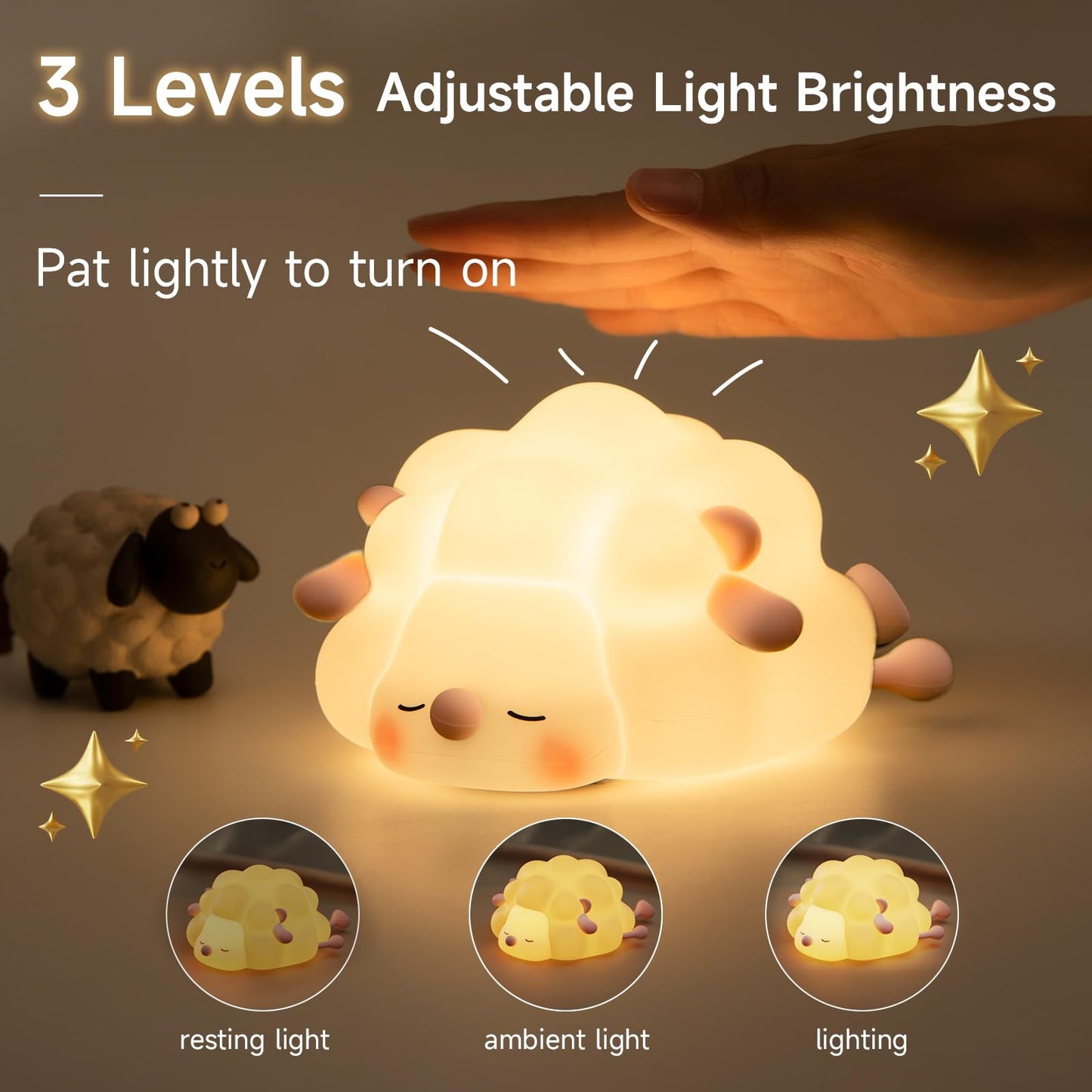 Cute Silicone Night Lights Sheep Cartoon - Rechargeable Timing Dimming Sleep Light for Children's Room - DropOnline.co