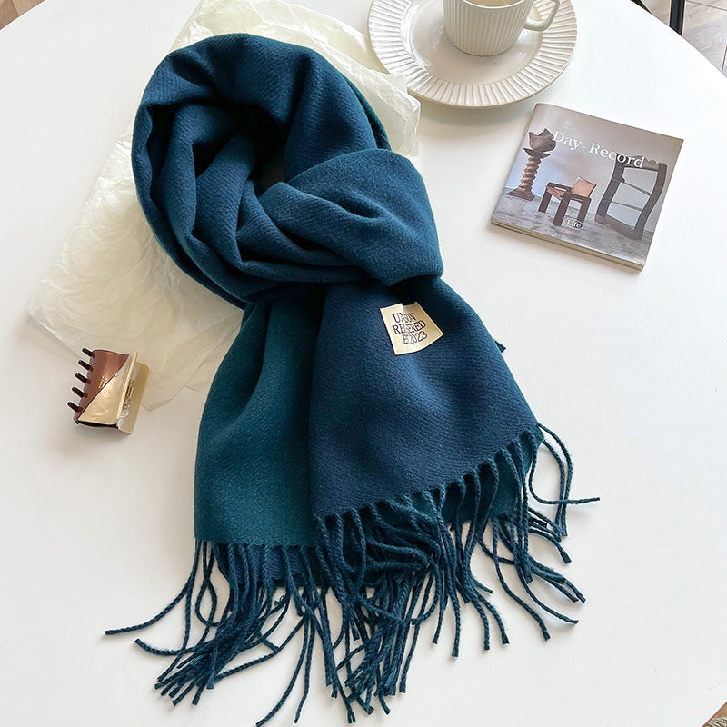 Double-Sided Artificial Cashmere Scarf - Women's Winter Warm Couple Scarf - DropOnline.co