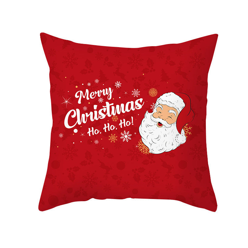 Cartoon Santa Claus Series Peach Skin Sofa Cushion Cover - Fun Christmas Holiday Decoration - DropOnline.co