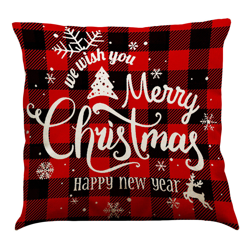 Christmas Cotton Linen Sofa Car Cushion Pillowcase - DropOnline.co