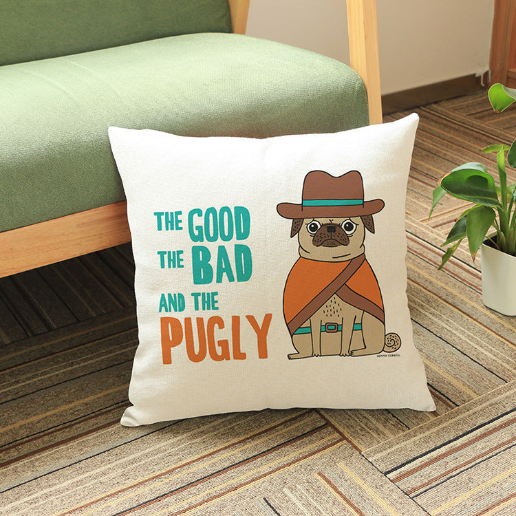 Printed cotton and linen cushion cover - DropOnline.co