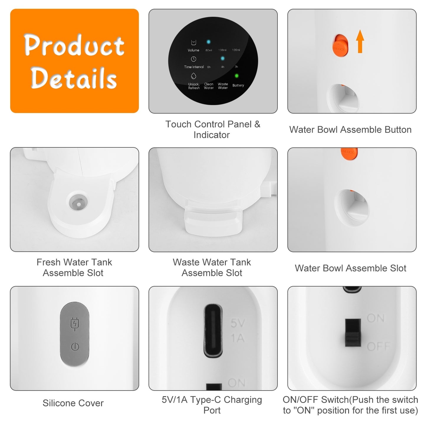 1Pc Smart Pet Water Fountain Automatic Cat Water Dispenser 3L Cordless Rechargeable Dog Water Fountain Self-Refill With 3 Adjustable Volume 3 Time Intervals Touch Control - DropOnline.co