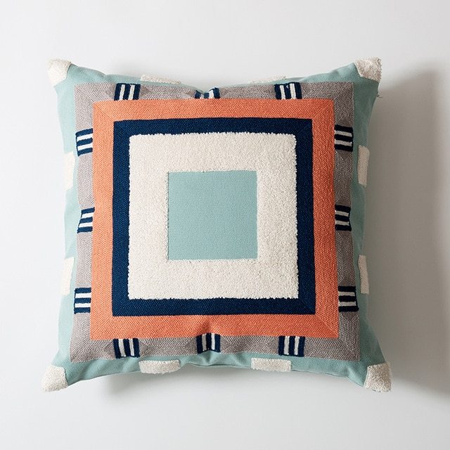 Embroidered cotton cushion - DropOnline.co