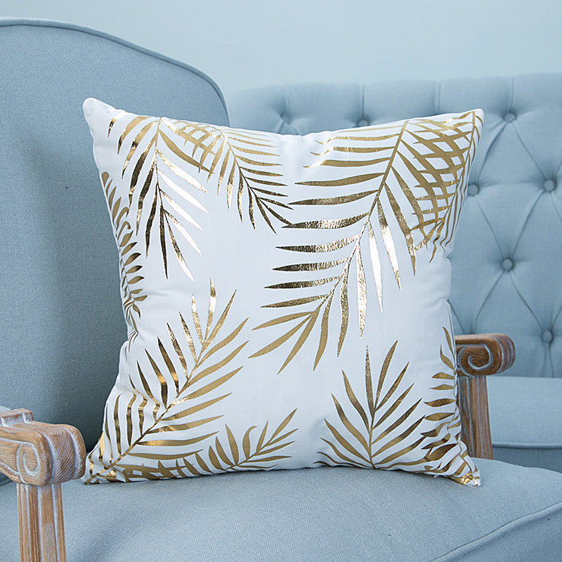 Super Soft Pineapple Love Letter Bronzing Hot Silver Pillowcase Cotton And Linen Car Sofa Cushion - DropOnline.co