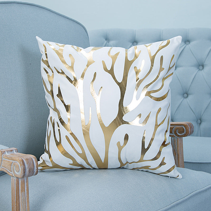 Super Soft Pineapple Love Letter Bronzing Hot Silver Pillowcase Cotton And Linen Car Sofa Cushion - DropOnline.co