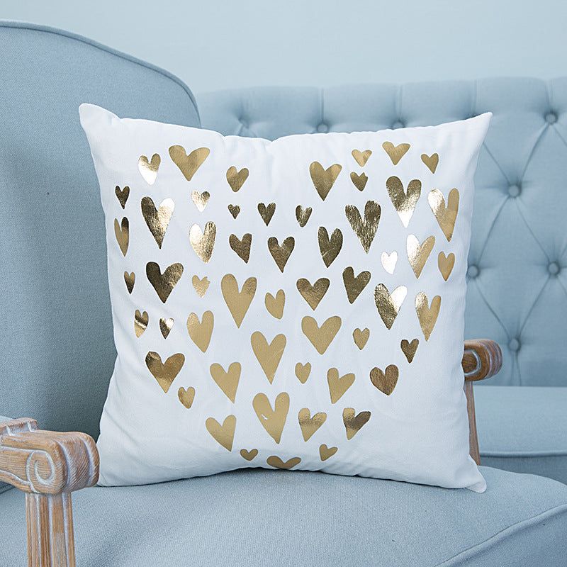 Super Soft Pineapple Love Letter Bronzing Hot Silver Pillowcase Cotton And Linen Car Sofa Cushion - DropOnline.co