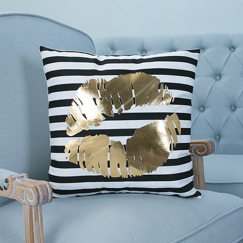 Super Soft Pineapple Love Letter Bronzing Hot Silver Pillowcase Cotton And Linen Car Sofa Cushion - DropOnline.co