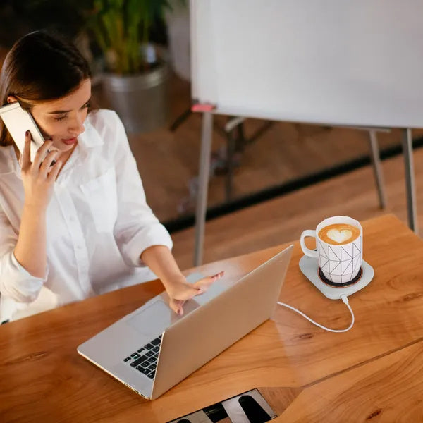 Electric Coffee Mug Warmer For Desk Auto Shut Off USB Tea Milk Beverage Cup 3 Temperature Setting - DropOnline.co