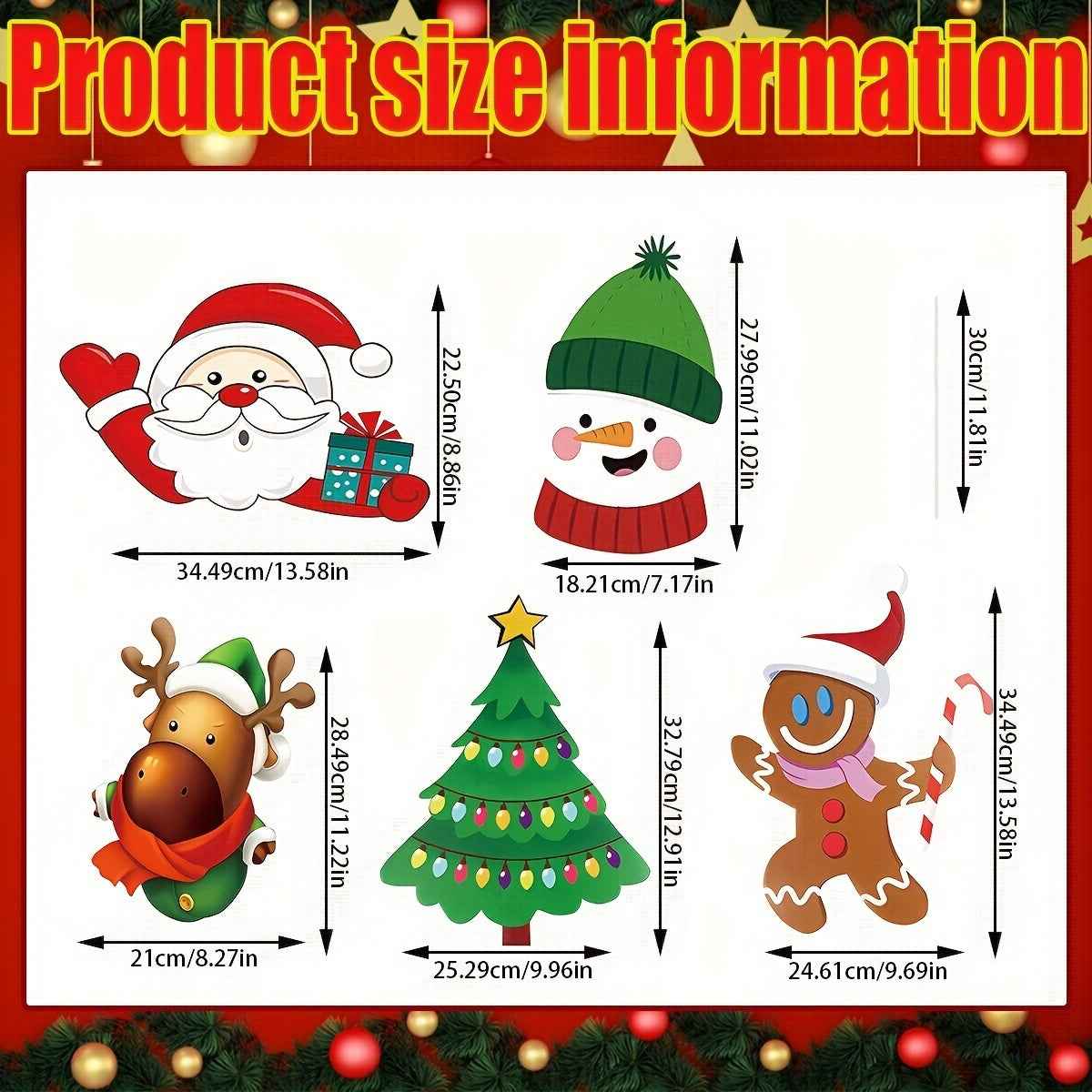 5 Pack Christmas Outdoor Yard Signs with Stakes - Tree Reindeer Santa Gingerbread - DropOnline.co