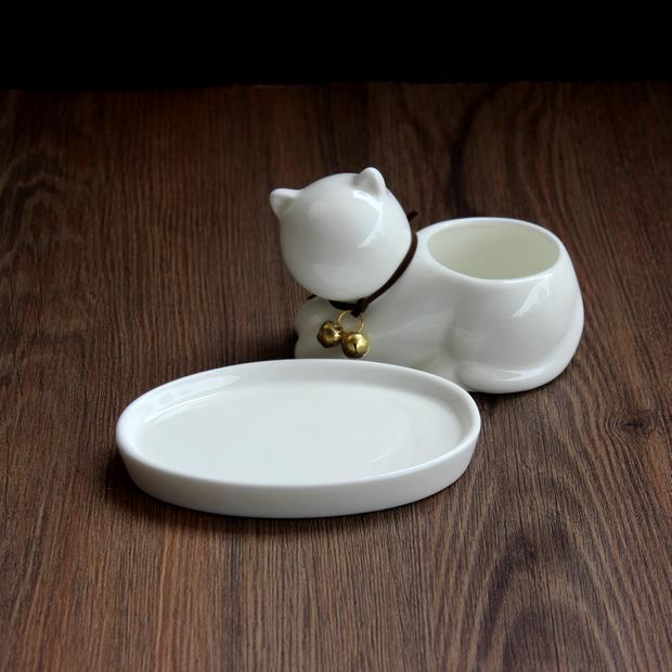 1pc Cartoon Cat Ceramic Planter for Succulents Desktop Succulents pot Decorative Mini Flower Pot Home Garden Decor - DropOnline.co