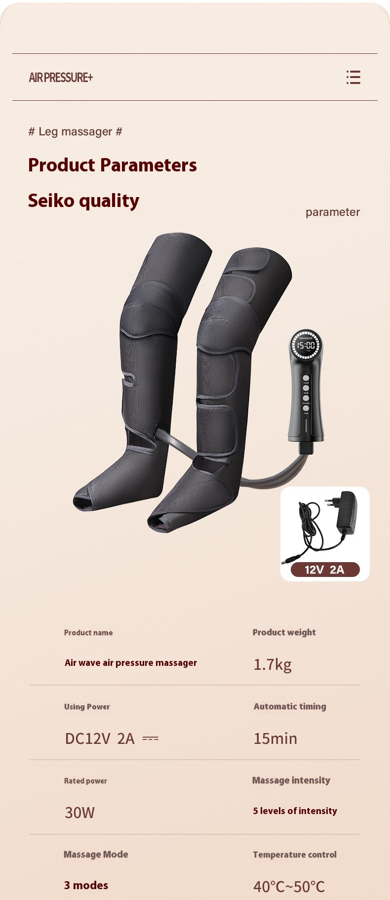 Pneumatic Massager For Kneading Legs - DropOnline.co