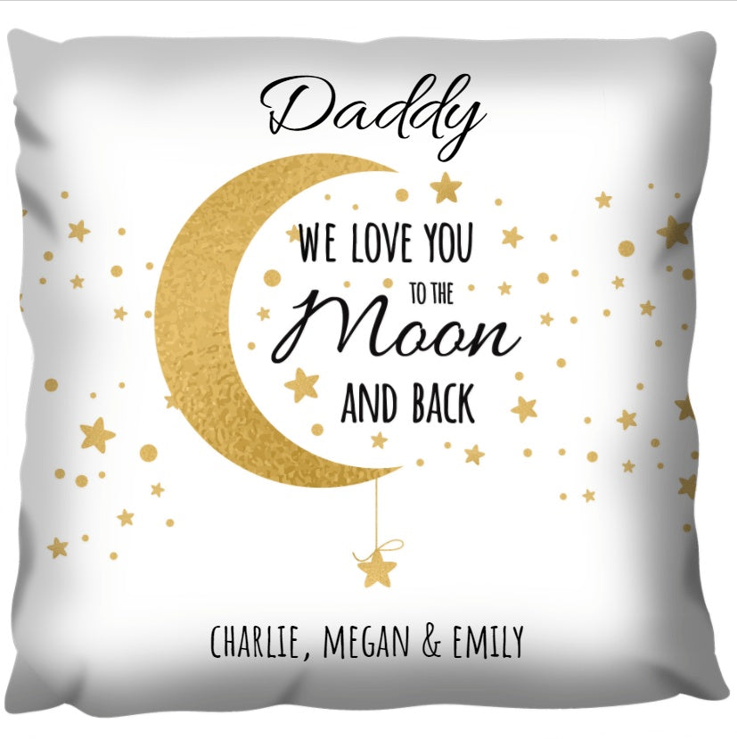 Dad Loves You To The Moon Cushion Pillowcase - Sentimental Father's Day Gift Pillow Cover - DropOnline.co