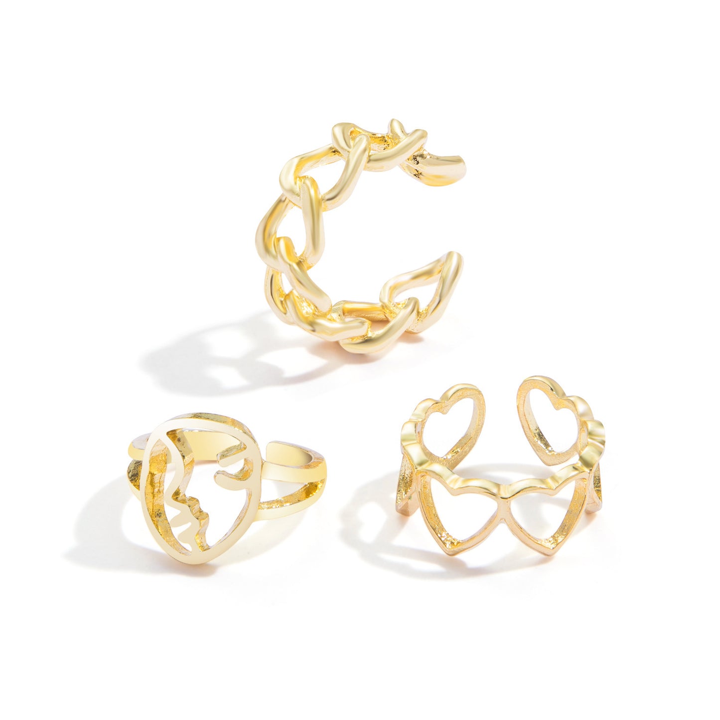 Hot Selling Creative Personality Butterfly 2-Piece Ring Set - Punk Style Couple Rings - DropOnline.co