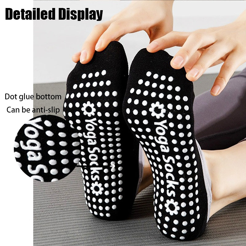 3 Pairs Yoga Socks for Women - Non-Slip Grips for Pilates, Barre & Ballet - DropOnline.co