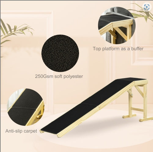 Ramp For Dog Bed, Pet Ramp For Dog With Non-slip Carpet And Top Platform - DropOnline.co