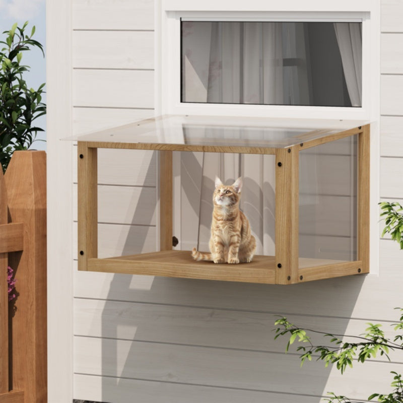 Waterproof Window Cat Perch Catio, Wood Cat Window Box, Window Catio For Indoor Cats. Suitable Single Hanging Window With An Inner Diameter Of The Window Frame With A Net Opening Width Of 24-35 In - DropOnline.co