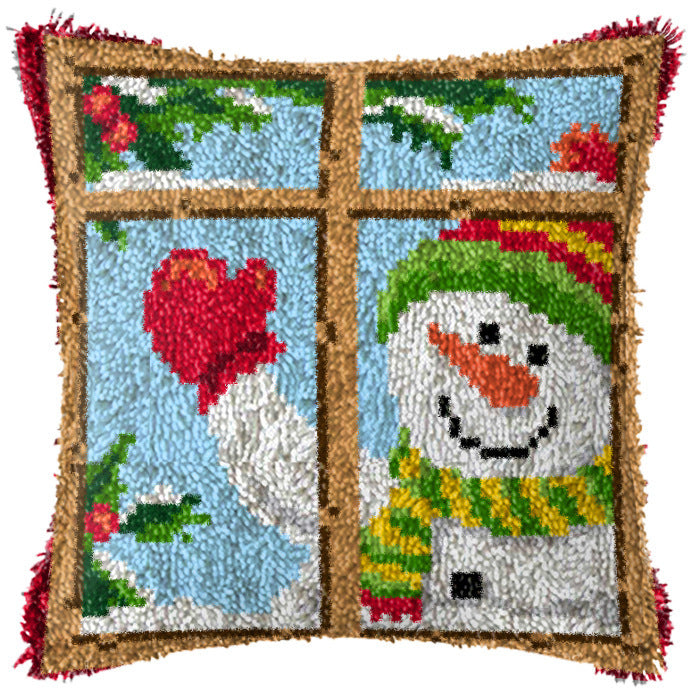 Diy Handmade Christmas Cushion Wool Embroidered Pillow Material Package - DropOnline.co