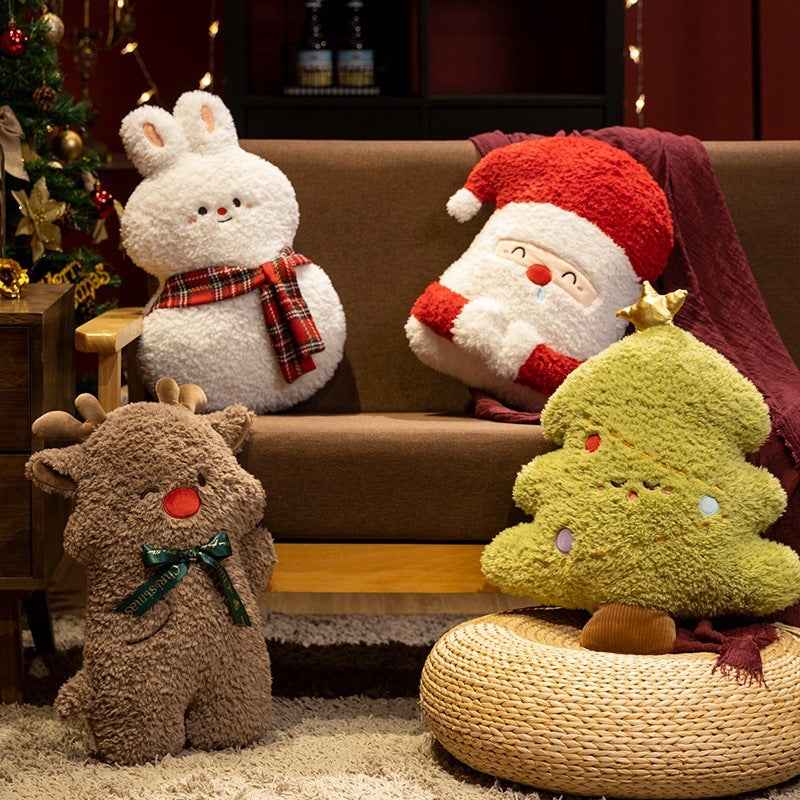 Plush Pillow Christmas Tree Decorative Gift Doll - Holiday Cushion