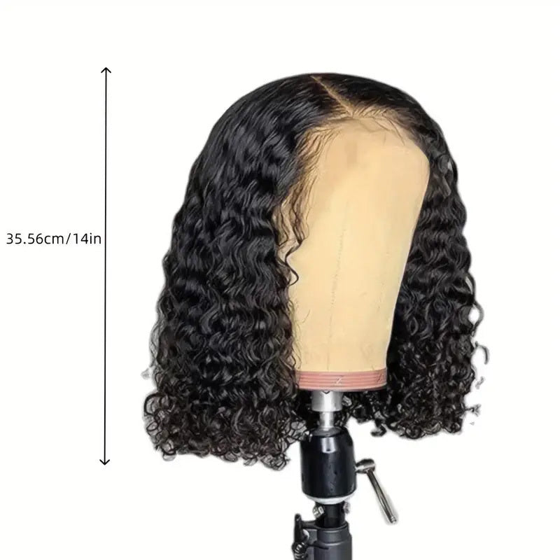 13x4x1 Lace Closed Synthetic Non-toxic Wig Short Bob Jerry Curly Hair Wig 14 Inch Non-adhesive Lace, 14 Inch Suitable For The Whole Scene - DropOnline.co