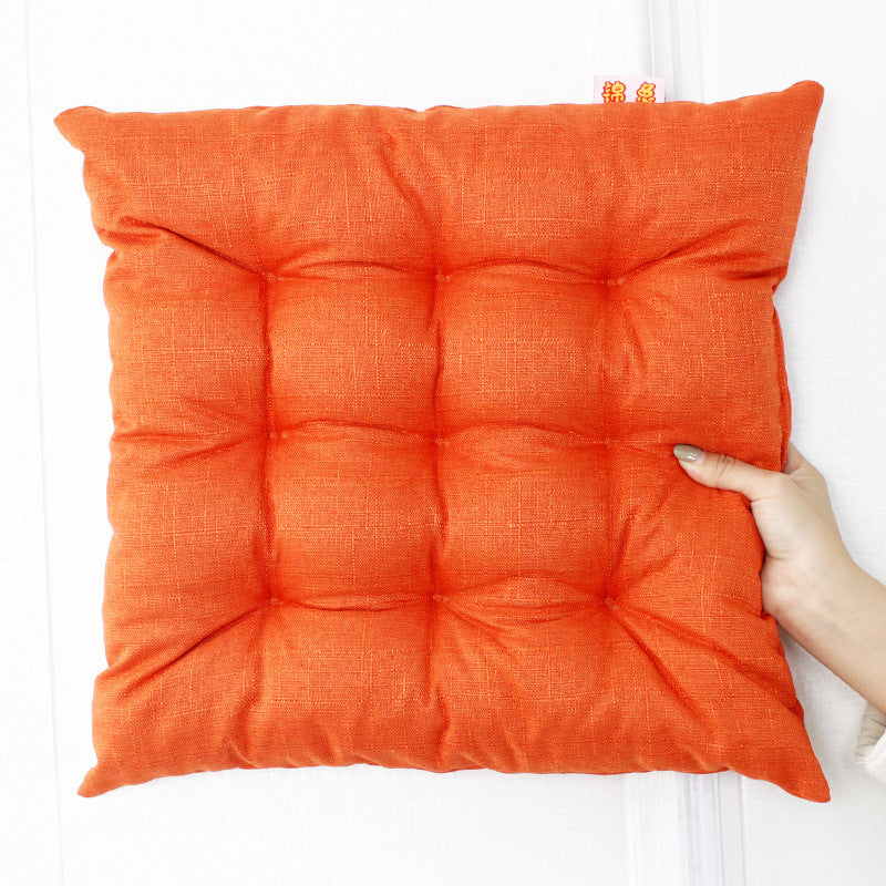 Simple Solid Color Linen Dining Chair Cushion - DropOnline.co