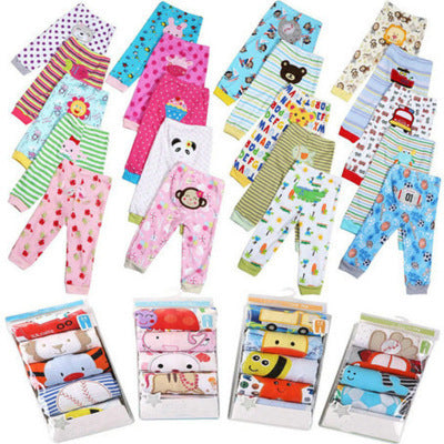 Children's Cartoon Print Leggings 5-Pack - Soft Cotton Pants for Kids - DropOnline.co