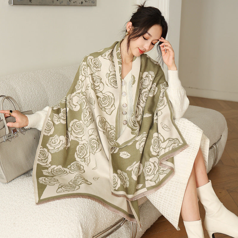 Women's Versatile Fashion Scarf - Thickened Warm Cashmere Winter Wrap - DropOnline.co