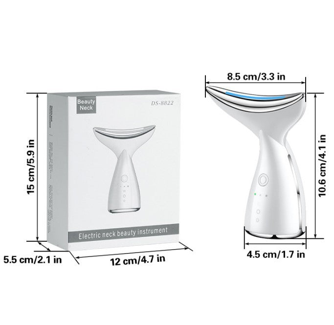 Face And Neck Tightening Device, Firm And Tightens Sagging Skin Face Neck Massager, Beauty Facial Massager For Women And Men - White - DropOnline.co