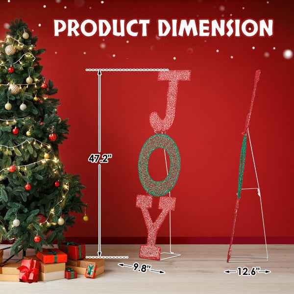 29X27X99cm JOY Letter 2D Warm White Light - Mesh Powder Christmas Lighting - DropOnline.co