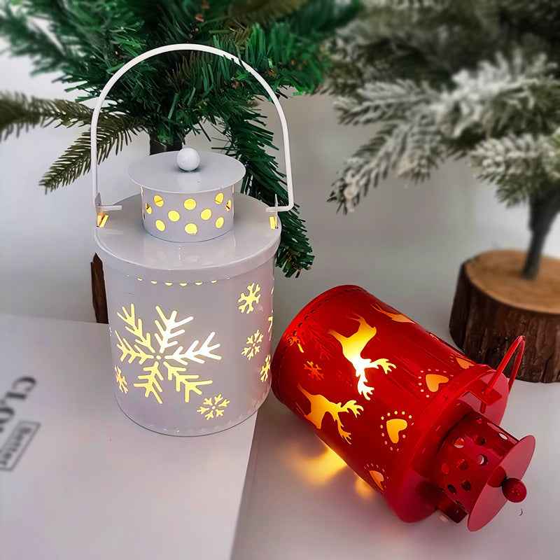 Christmas LED Candle Lantern - Nordic Style Electronic Wind Light Holiday Decoration - DropOnline.co