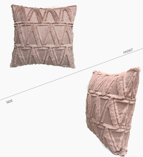 Plush Solid Color Sofa Pillowcase Living Room Cushion - DropOnline.co