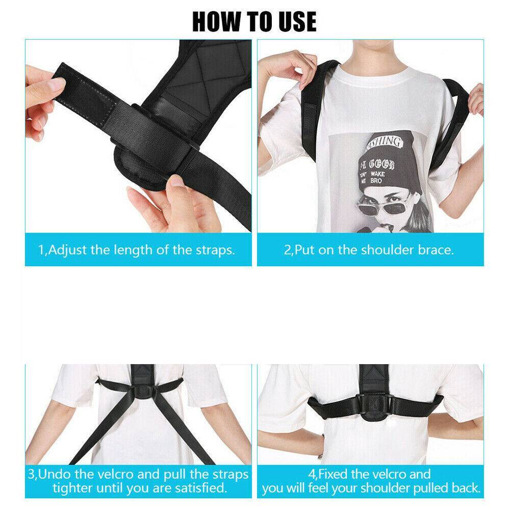 Posture Clavicle Support Corrector Back Straight Shoulders Brace Strap Correct - DropOnline.co