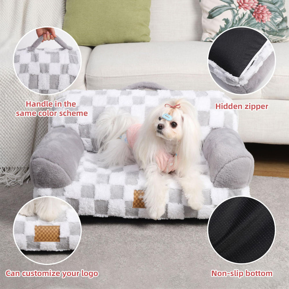 Limited Offer Eco-Friendly Calming Cozy Removable Cover Machine Washable Non-Slip Pet Couch Bed With Orthopedic Support - DropOnline.co