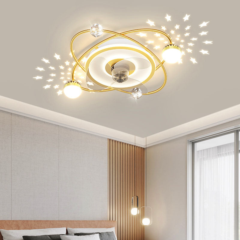 Nordic bedroom decor led lights for room Ceiling fan light lamp restaurant dining room Ceiling fans with lights remote control - DropOnline.co