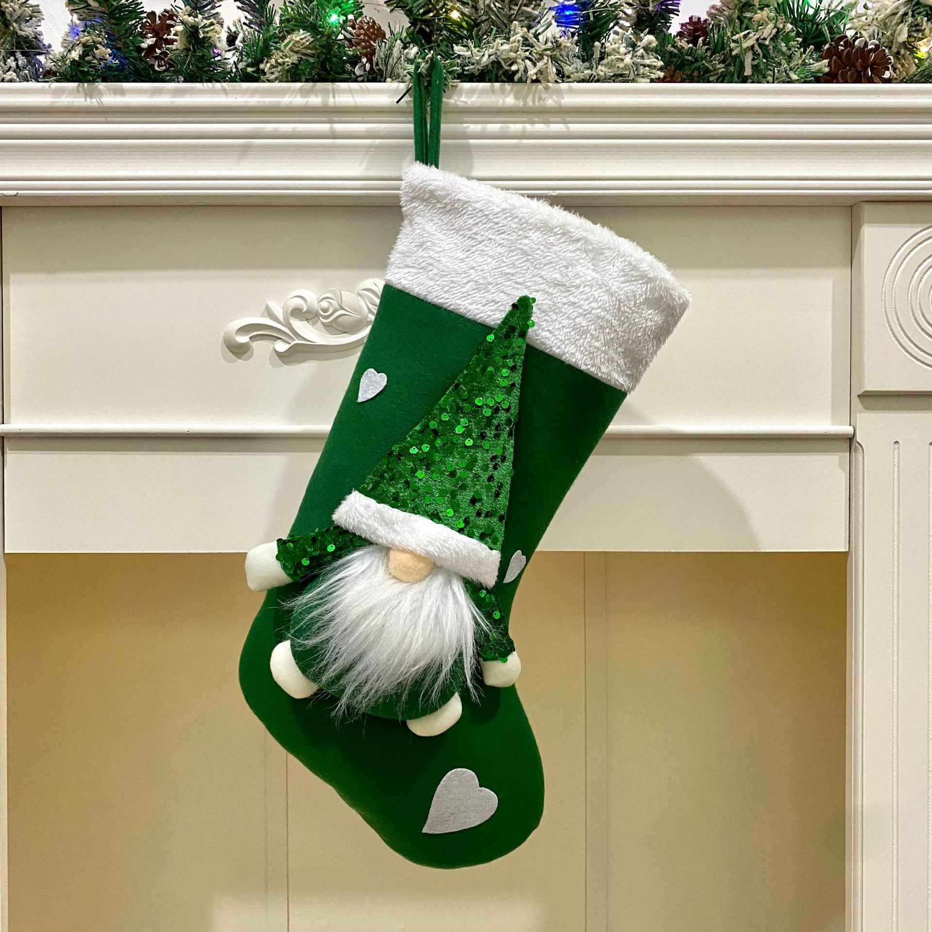 Christmas Sequins Faceless Doll Gift Bag - Large Decorative Pendant (47cm) - DropOnline.co