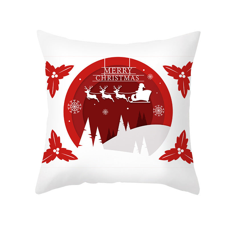 Cartoon Santa Claus Series Peach Skin Sofa Cushion Cover - Fun Christmas Holiday Decoration - DropOnline.co