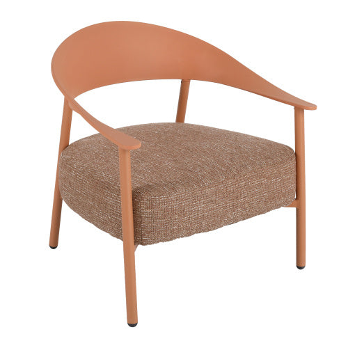 Modern 2 Piece Accent Chair Set With Coffee Table  Apricot Brown PP  Steel Frame Sofa Set, Soft Cushioned Seating For Living Room, Lounge, Balcony - DropOnline.co