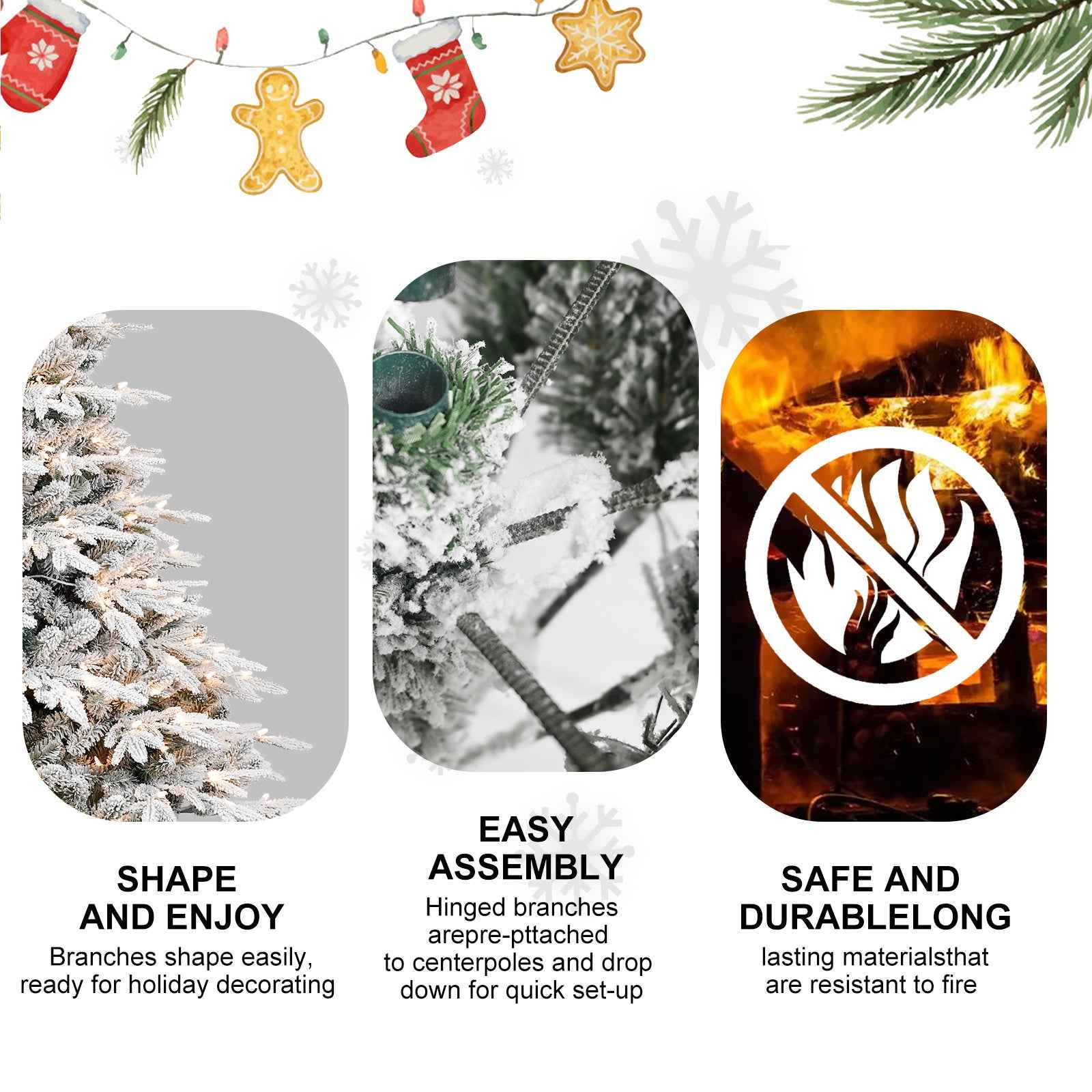 PE/PVC Christmas Tree with Lights - Pre-Lit Holiday Decoration